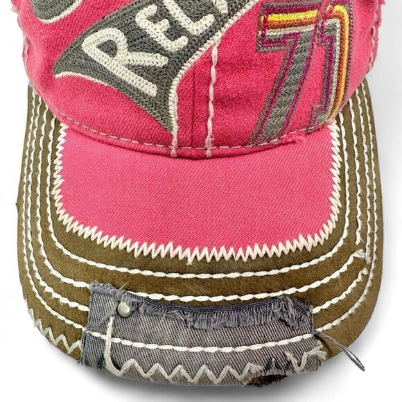 Vintage 90s Y2K True Religion Trucker Hat Baseball Cap Distressed Adjustable - Picture 3 of 16
